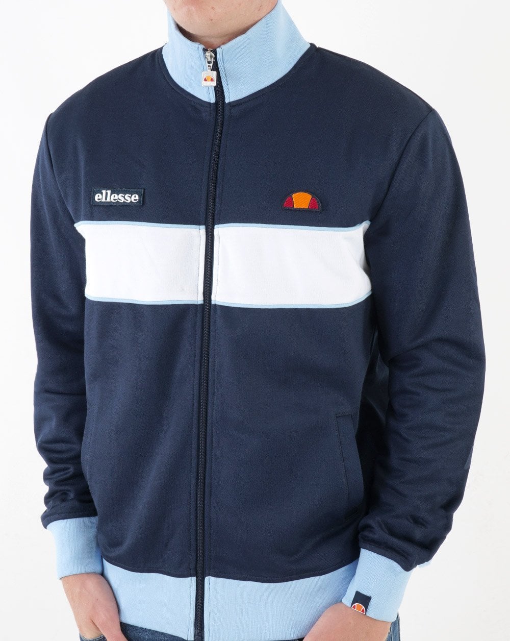 Ellesse Chest Panel Track Top Navy/ Sky