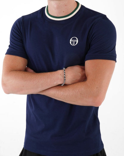 Sergio Tacchini Rainer T Shirt Navy Blue