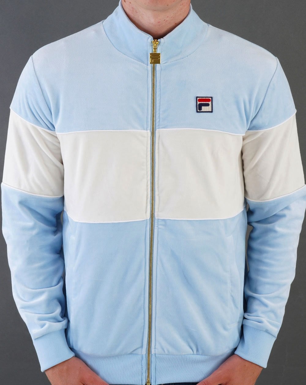 Fila Vintage Velour Track Top Sky Blue/Off White