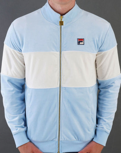Fila Vintage Velour Track Top Sky Blue/Off White