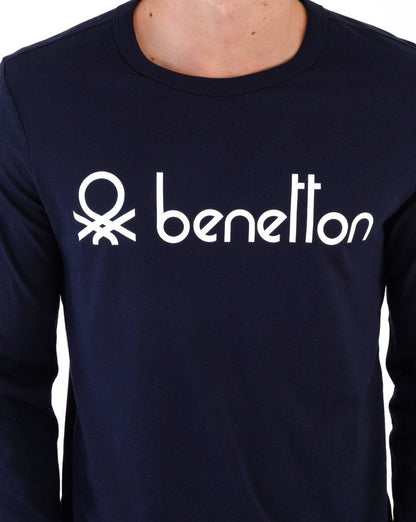 Benetton Large Logo T-shirt Navy