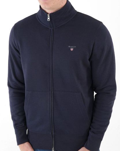 Gant Full Zip Sweat Navy Blue