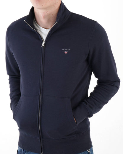 Gant Full Zip Sweat Navy Blue