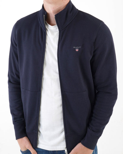 Gant Full Zip Sweat Navy Blue