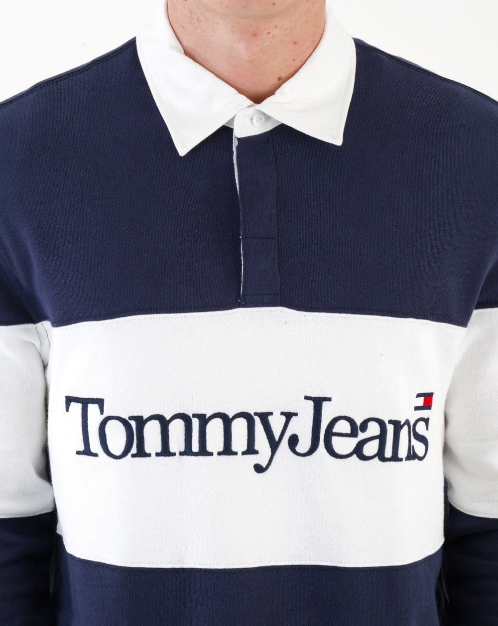Tommy Jeans Colour Block Rugby Shirt Navy