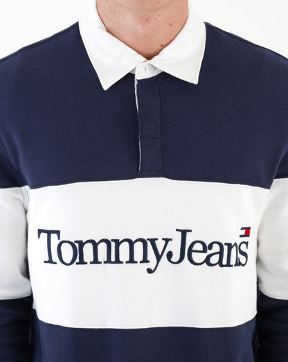 Tommy Jeans Colour Block Rugby Shirt Navy