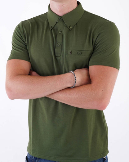 Gabicci Vintage Ladro Polo Shirt Olive Green