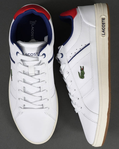 Lacoste Europa Pro Leather Trainer White/Red