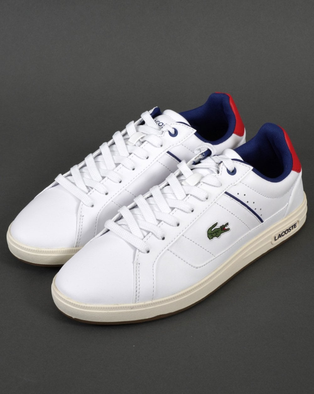 Lacoste Europa Pro Leather Trainer White/Red
