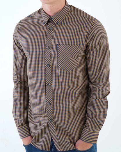 Ben Sherman Signature Gingham Shirt Ochre