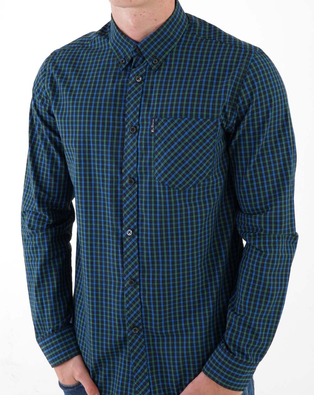 Ben Sherman House Check Shirt Dark Emerald