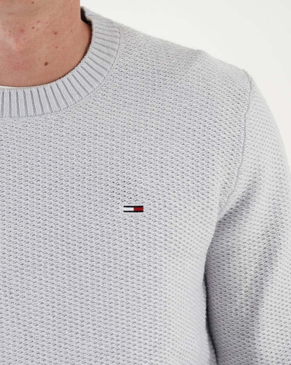 Tommy Jeans Textured Knit Jumper Silver Grey Heather