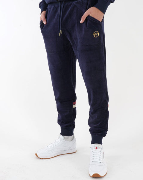 Sergio Tacchini Dallas Velour Track Pants Navy Blue
