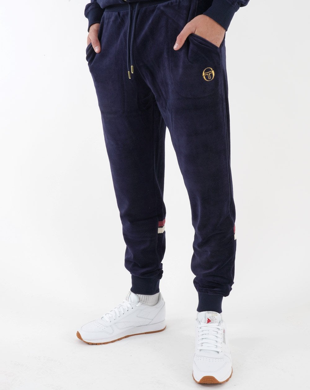 Sergio Tacchini Dallas Velour Track Pants Navy Blue