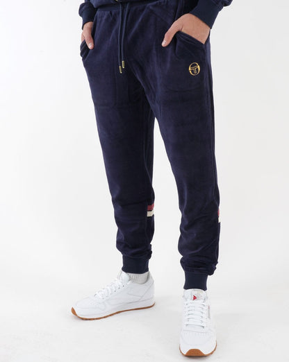 Sergio Tacchini Dallas Velour Track Pants Navy Blue