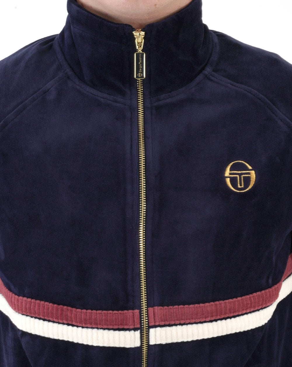 Sergio Tacchini Dallas Velour Track Top Navy Blue