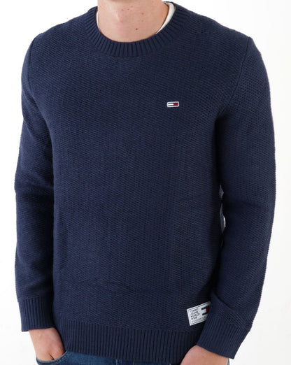 Tommy Jeans Textured Knit Jumper Navy