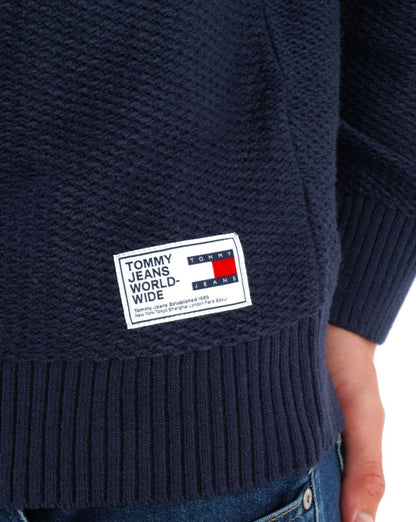 Tommy Jeans Textured Knit Jumper Navy