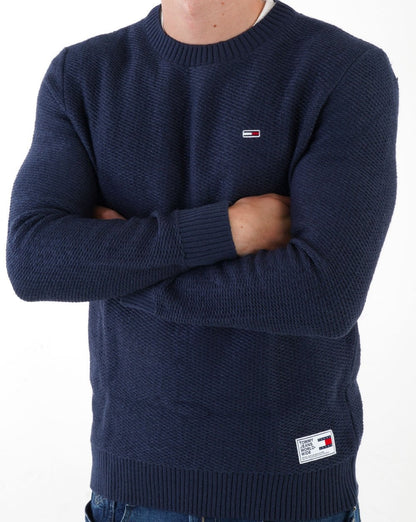 Tommy Jeans Textured Knit Jumper Navy