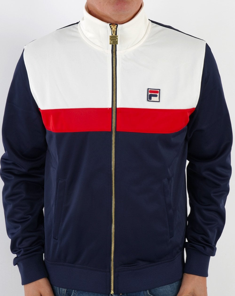 Fila Vintage Nash Track Top Navy/Off White/Red