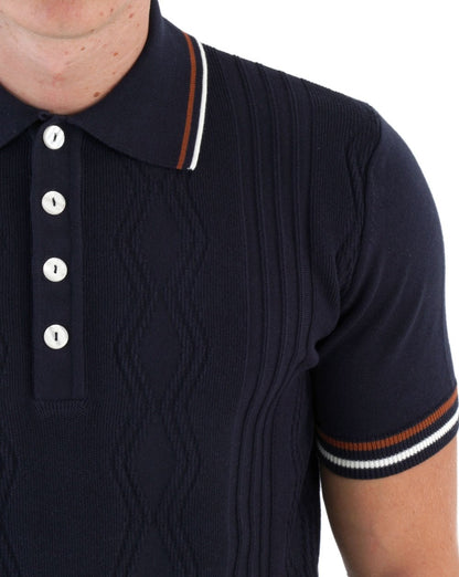 Ska & Soul Pointelle Fine Gauge Polo Navy