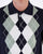 Trojan Argyle Fine Knit Polo Navy