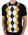 Trojan Argyle Fine Knit Polo Black
