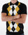 Trojan Argyle Fine Knit Polo Black