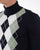 Trojan Argyle Knit Roll Neck Navy