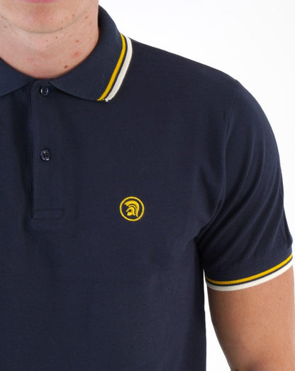 Trojan Twin Tipped Pique Polo Navy