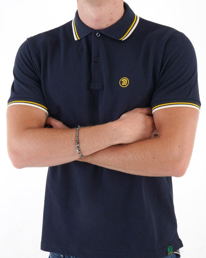 Trojan Twin Tipped Pique Polo Navy