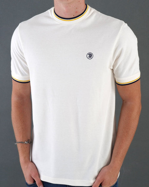 Trojan Twin Tipped Pique T-shirt Ecru