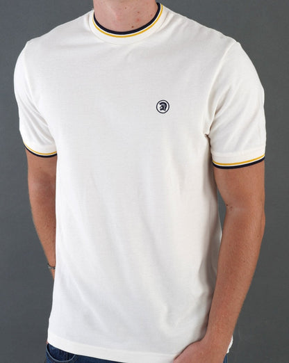 Trojan Twin Tipped Pique T-shirt Ecru