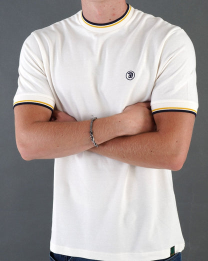 Trojan Twin Tipped Pique T-shirt Ecru