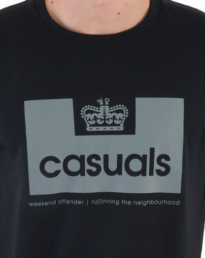 Weekend Offender Casuals T Shirt Black/Grey
