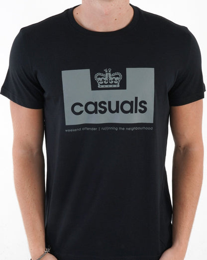 Weekend Offender Casuals T Shirt Black/Grey