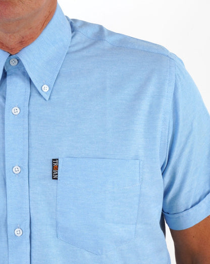 Trojan Classic Oxford Short Sleeve Shirt Sky Blue