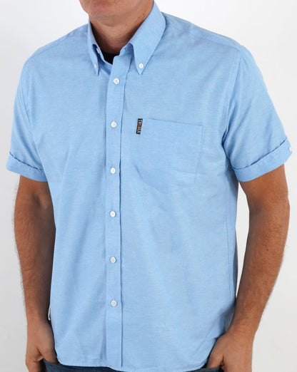 Trojan Classic Oxford Short Sleeve Shirt Sky Blue