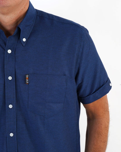 Trojan Classic Oxford Short Sleeve Shirt Navy