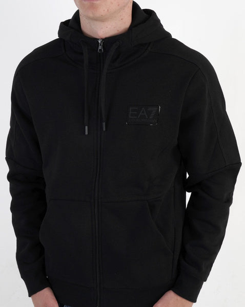 EA7 Full Zip Jersey Hoodie Black