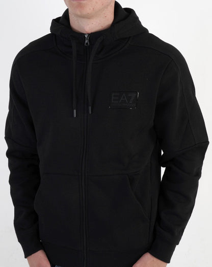 EA7 Full Zip Jersey Hoodie Black