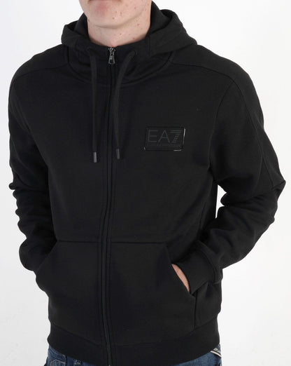 EA7 Full Zip Jersey Hoodie Black