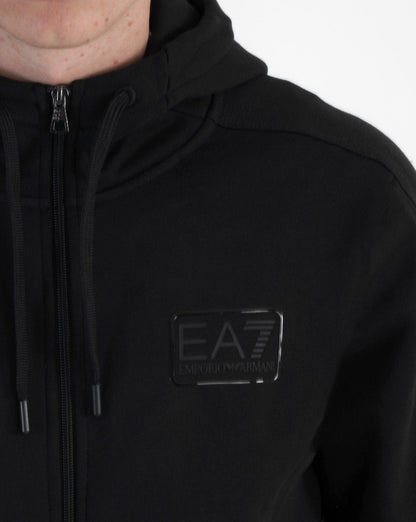 EA7 Full Zip Jersey Hoodie Black