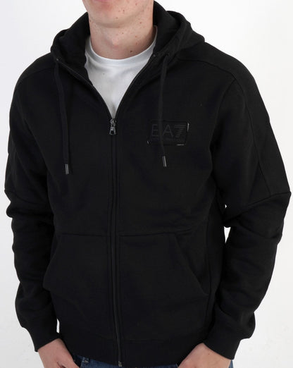 EA7 Full Zip Jersey Hoodie Black