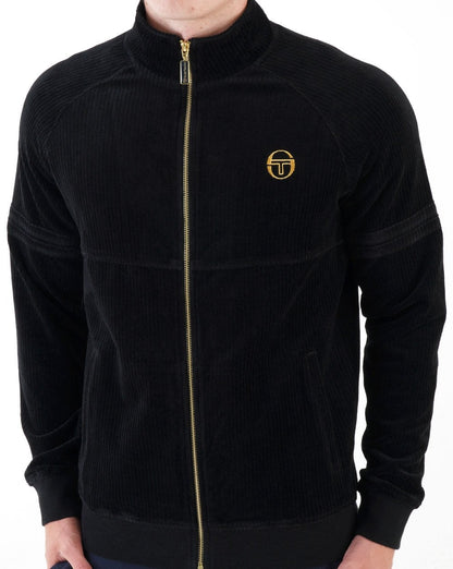 Sergio Tacchini Orion Rib Velour Track Top Black