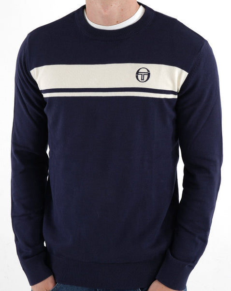 Sergio Tacchini Masters Knitted Jumper Navy Blue/White