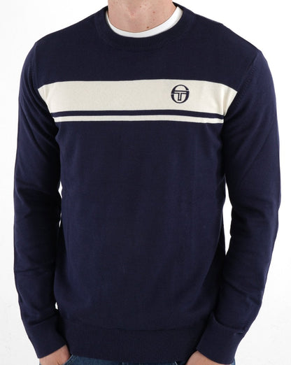 Sergio Tacchini Masters Knitted Jumper Navy Blue/White