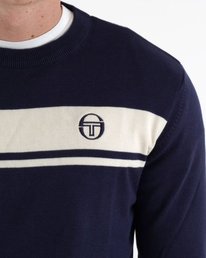 Sergio Tacchini Masters Knitted Jumper Navy Blue/White