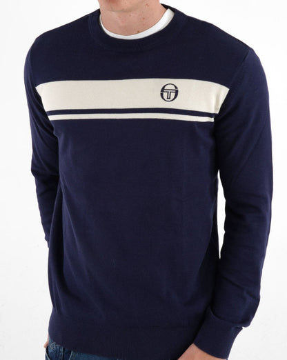 Sergio Tacchini Masters Knitted Jumper Navy Blue/White