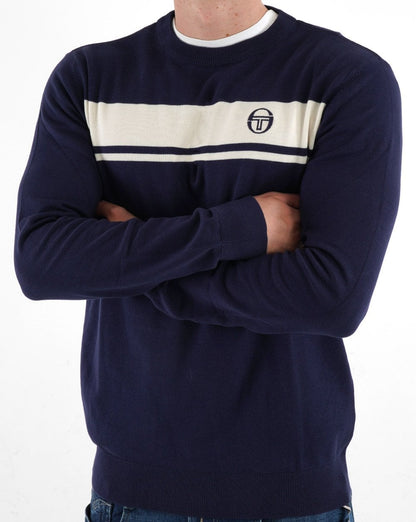 Sergio Tacchini Masters Knitted Jumper Navy Blue/White